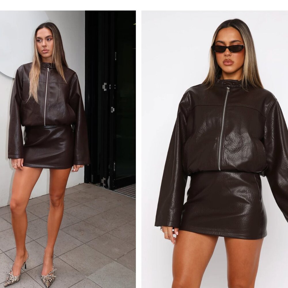 Tell Me Nothing Mini Skirt Chocolate Size XS WHITE FOX NEW WITH TAG!